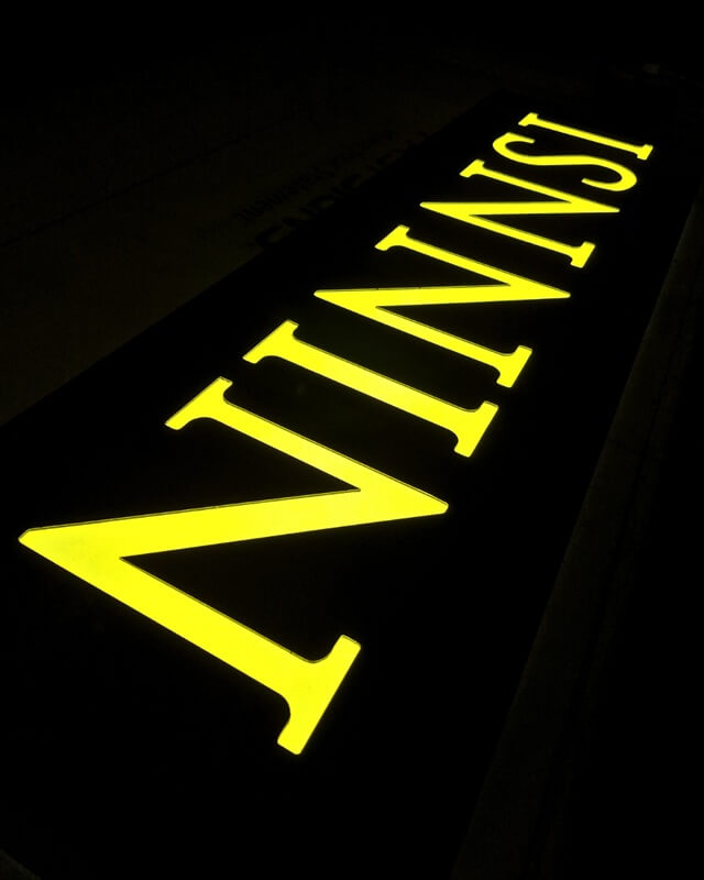 Illuminated lightbox sign for Ninnsi Oriental Supermarket, Hull.